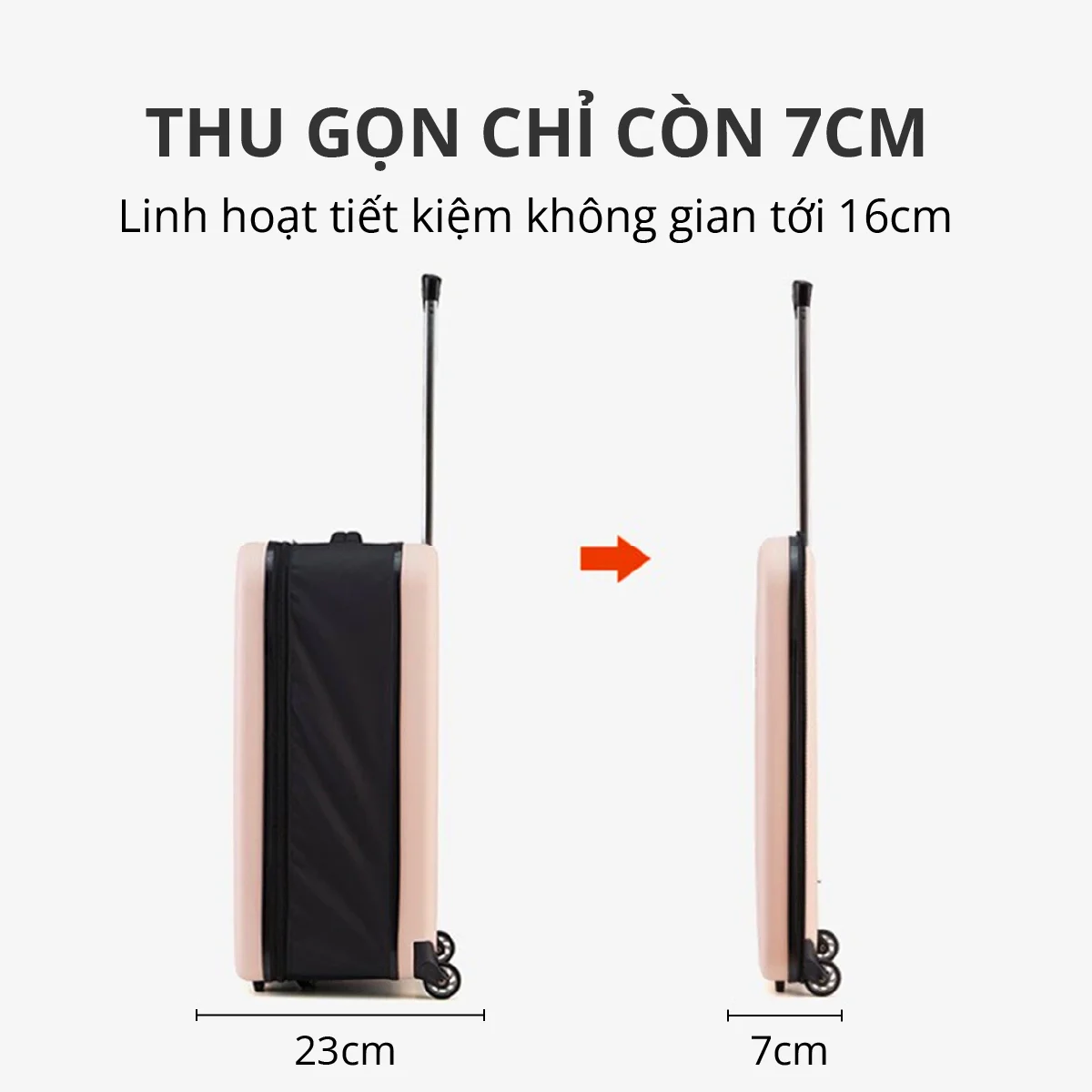Vali du lịch xếp gọn tiết kiệm không gian Kachi MK355/MK356 size 20