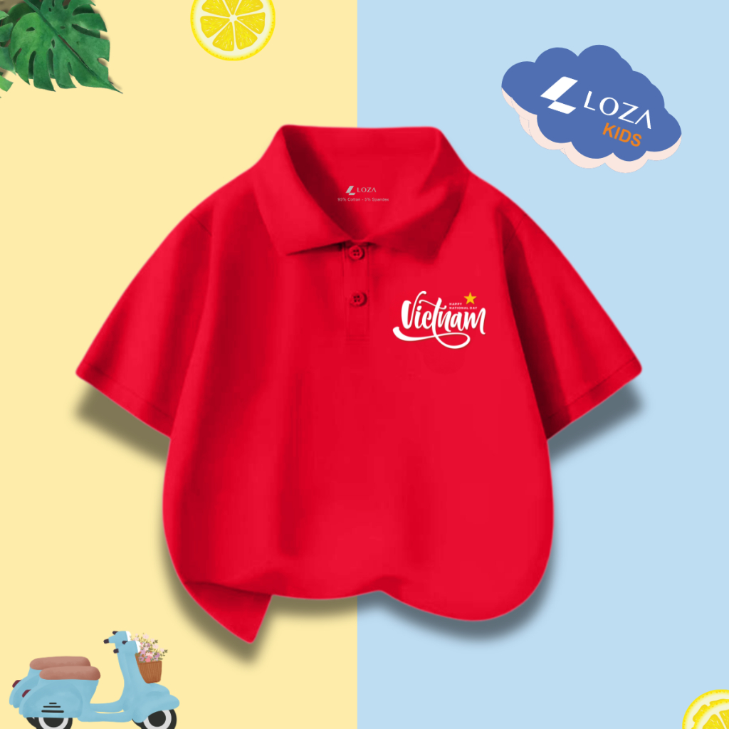 Áo Polo trẻ em  in hình cờ đỏ sao vàng Việt Nam - Loza Kids PL002_thumbnail_3