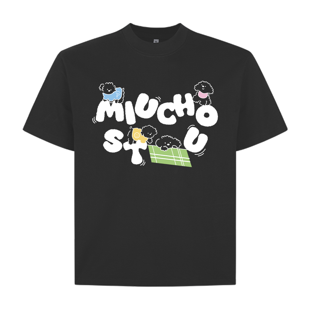 Áo thun form boxy cún yêu cute 2624 Miucho vải cotton thoáng mát dễ phối đi chơi đi học