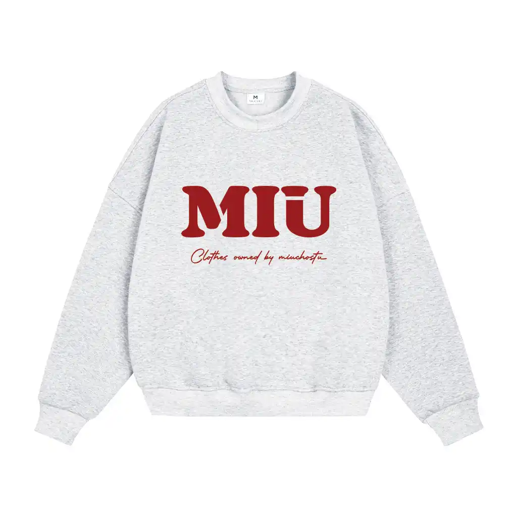 Áo Sweater form boxy Miucho nỉ 2 da dày dặn thoáng mát thoải mái mỗi ngày in chữ MIU basic 2831_thumbnail_0