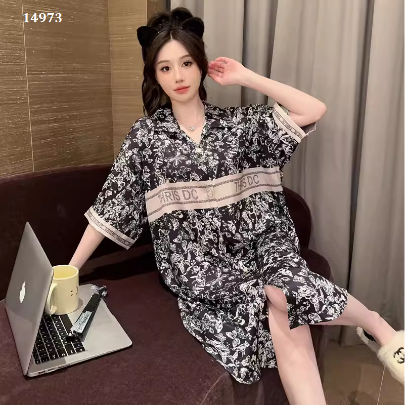14973-Đầm lụa latin in hoa đen kèm chữ (lụa latin)_thumbnail_0