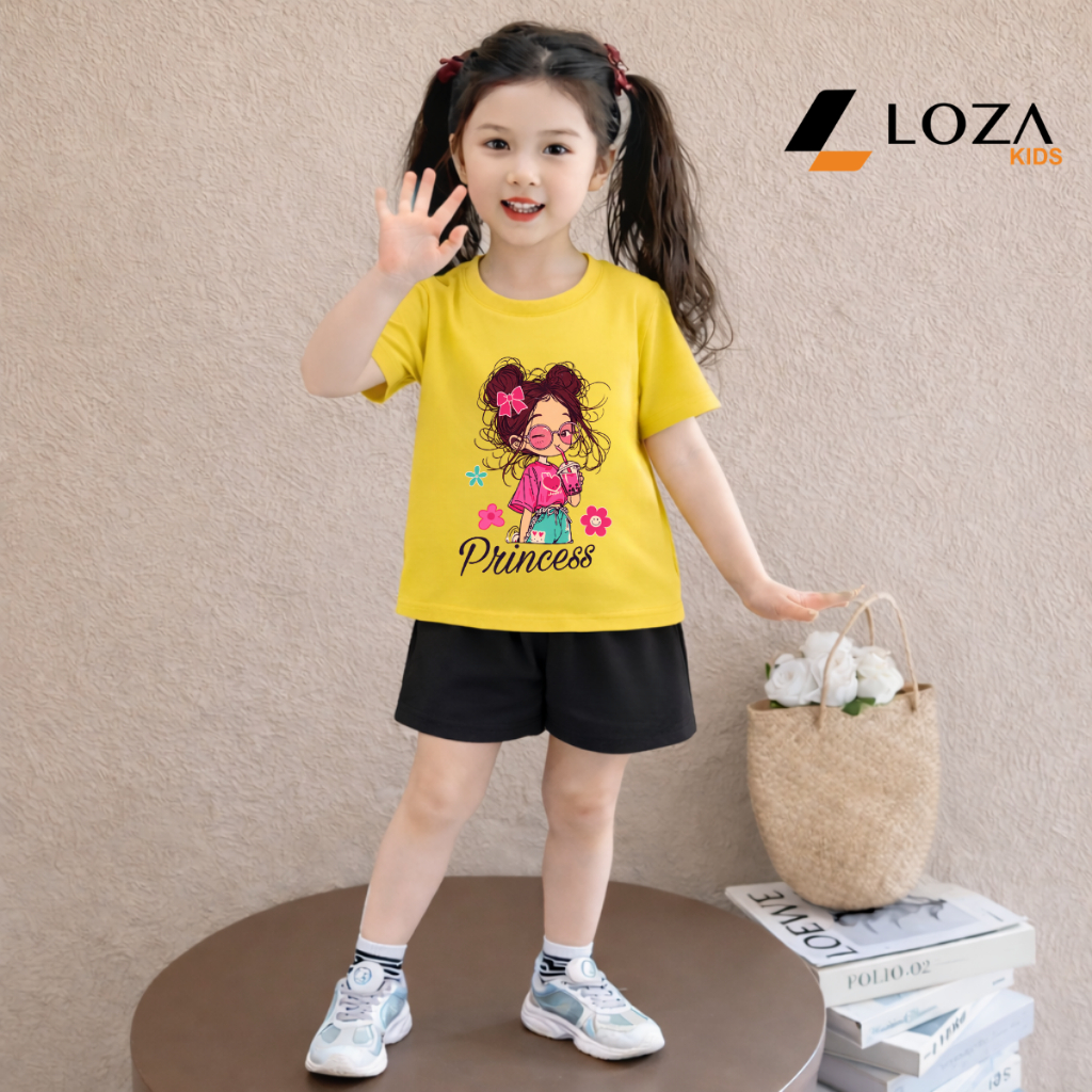 Set bộ bé gái hình CÔ GÁI PRINCESS - Loza Kids SB617