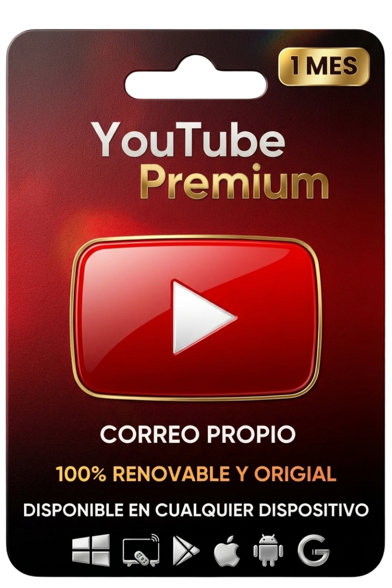 YOUTUBE PREMIUM (1 DISPOSITIVO) 30 DIAS