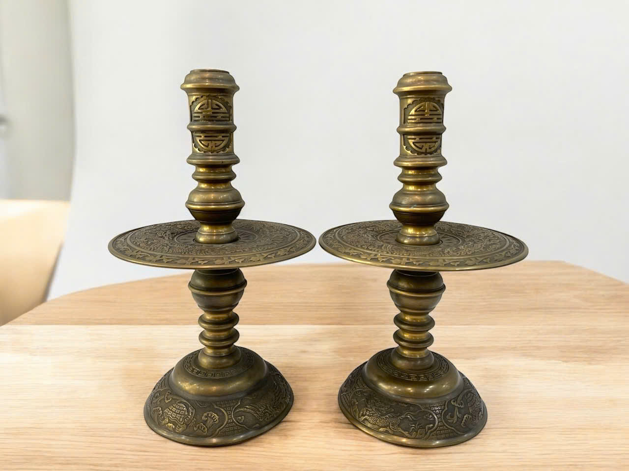 Bộ ngũ sự đỉnh rồng cao 60cm hun màu giả cổ _thumbnail_0