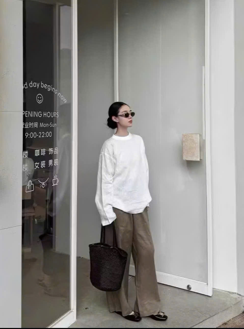 HA640 Áo thun tay dài trắng Coton Q