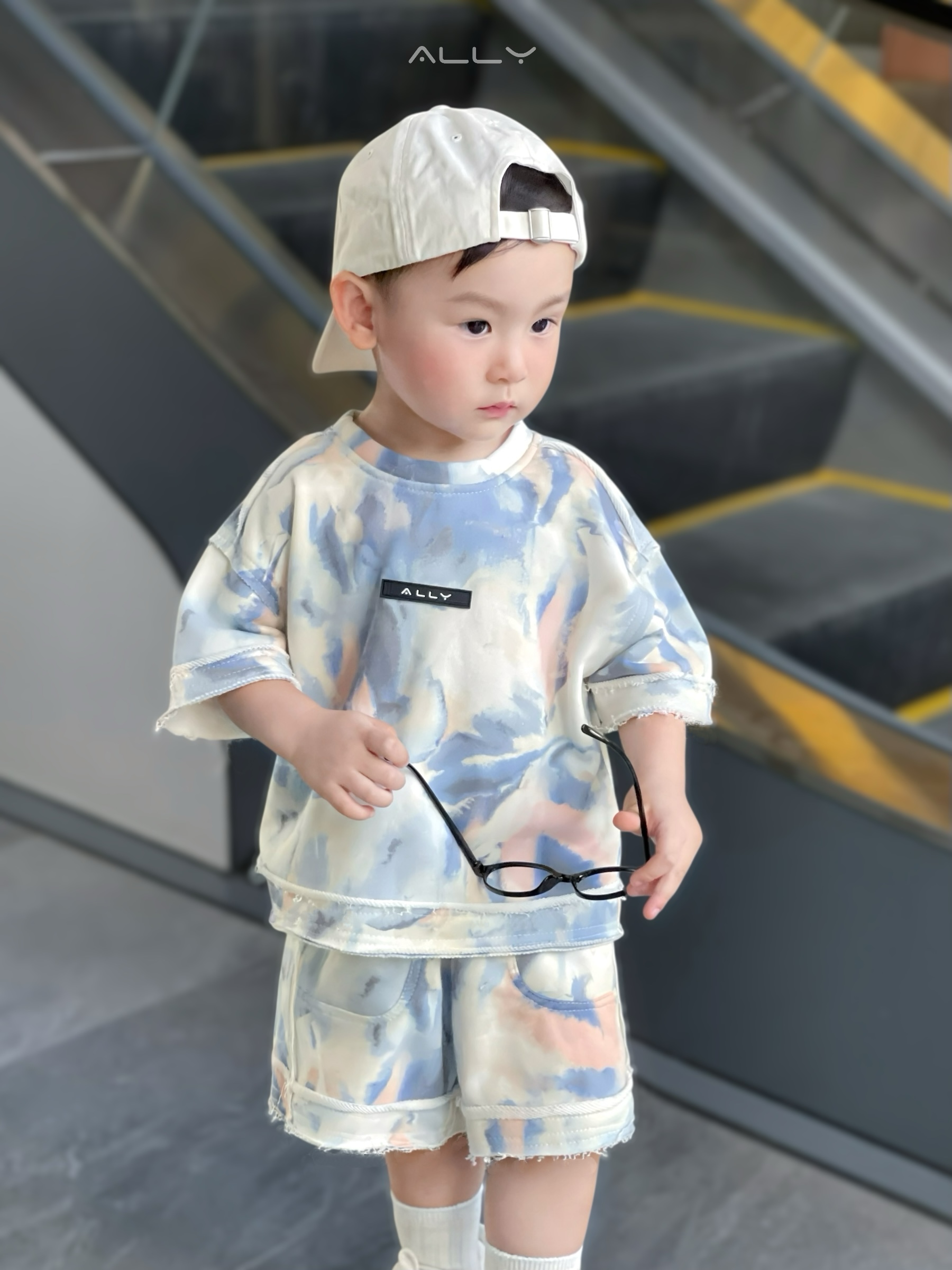 Bộ quần áo Ally thun cotton bé trai loang màu pastel_thumbnail_2