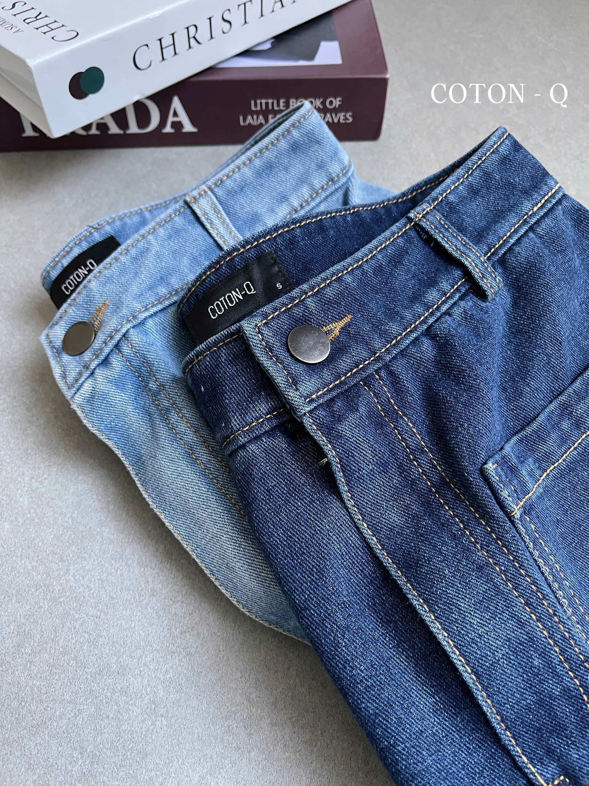 Chân váy ngắn Coton Q jean 2M ( ĐẬM )_thumbnail_3