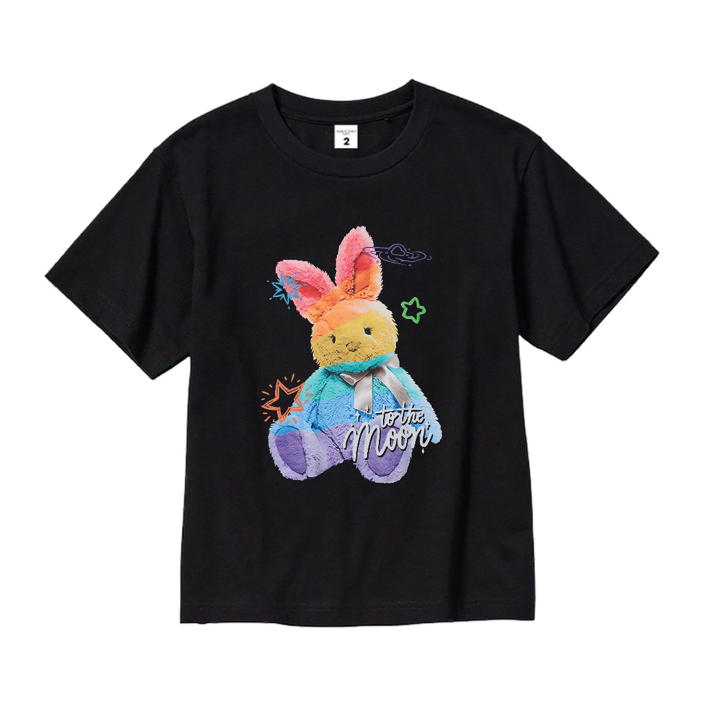 Áo thun bé gái dễ thương form rộng AED640 Miucho Kid 100% vải cotton thoáng mát basic_thumbnail_0