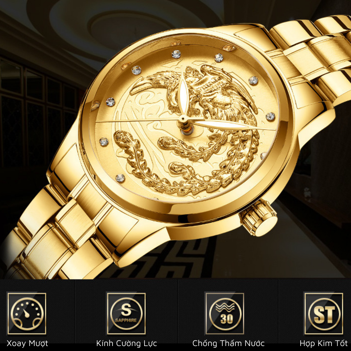 Đồng Hồ Nữ Mặt Phụng Thép Không Gỉ Dây Kim Loại Cao Cấp_thumbnail_2