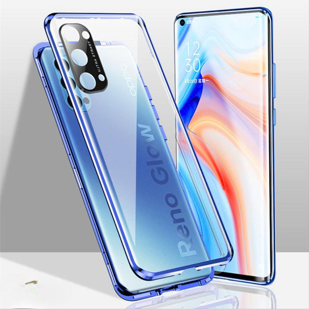 Ốp lưng điện thoại 2 mặt dành cho điện thoại oppo với khung viền bằng kim loại_thumbnail_3