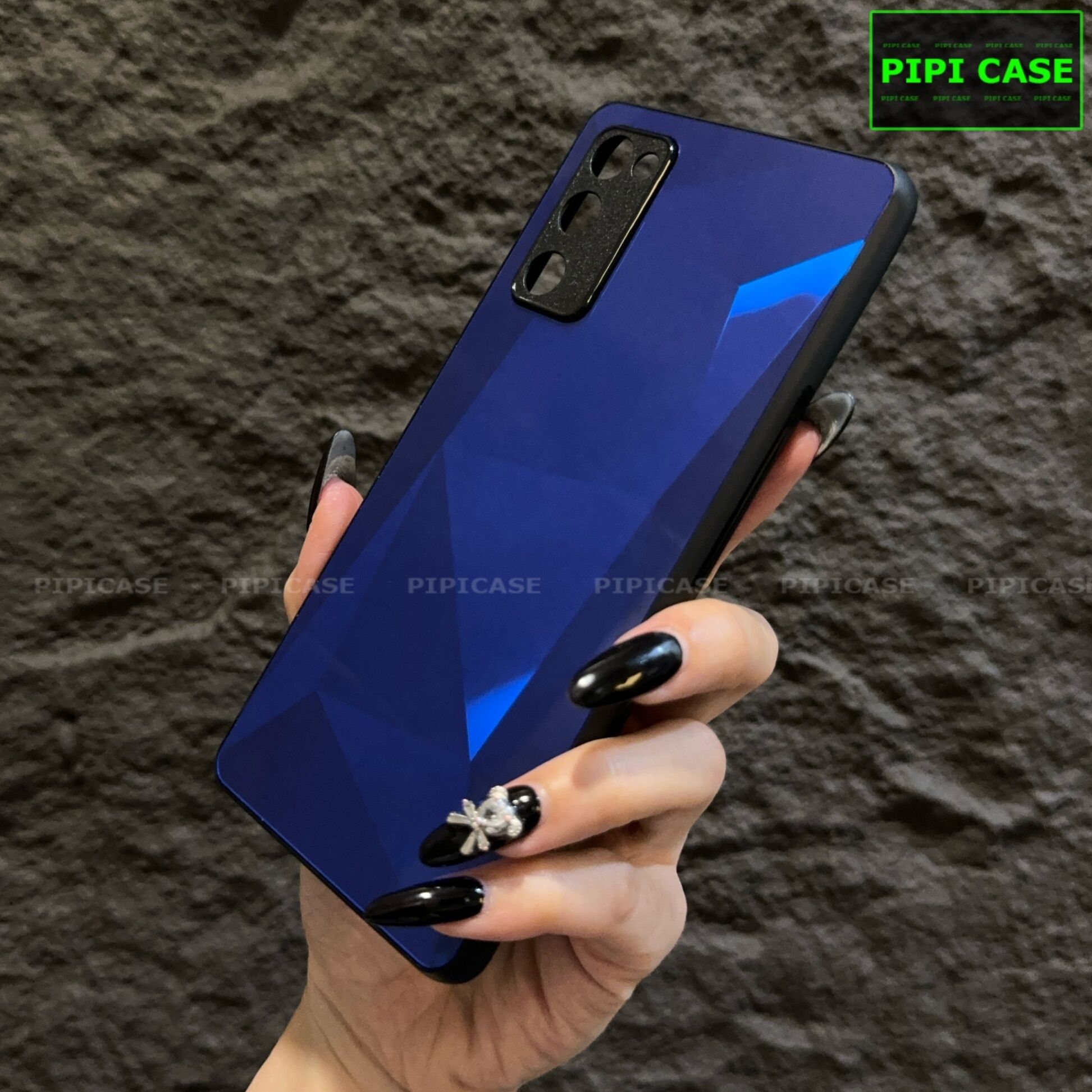Ốp Lưng Samsung S20 FE 5G - Kim Cương 6D - Xanh Dương