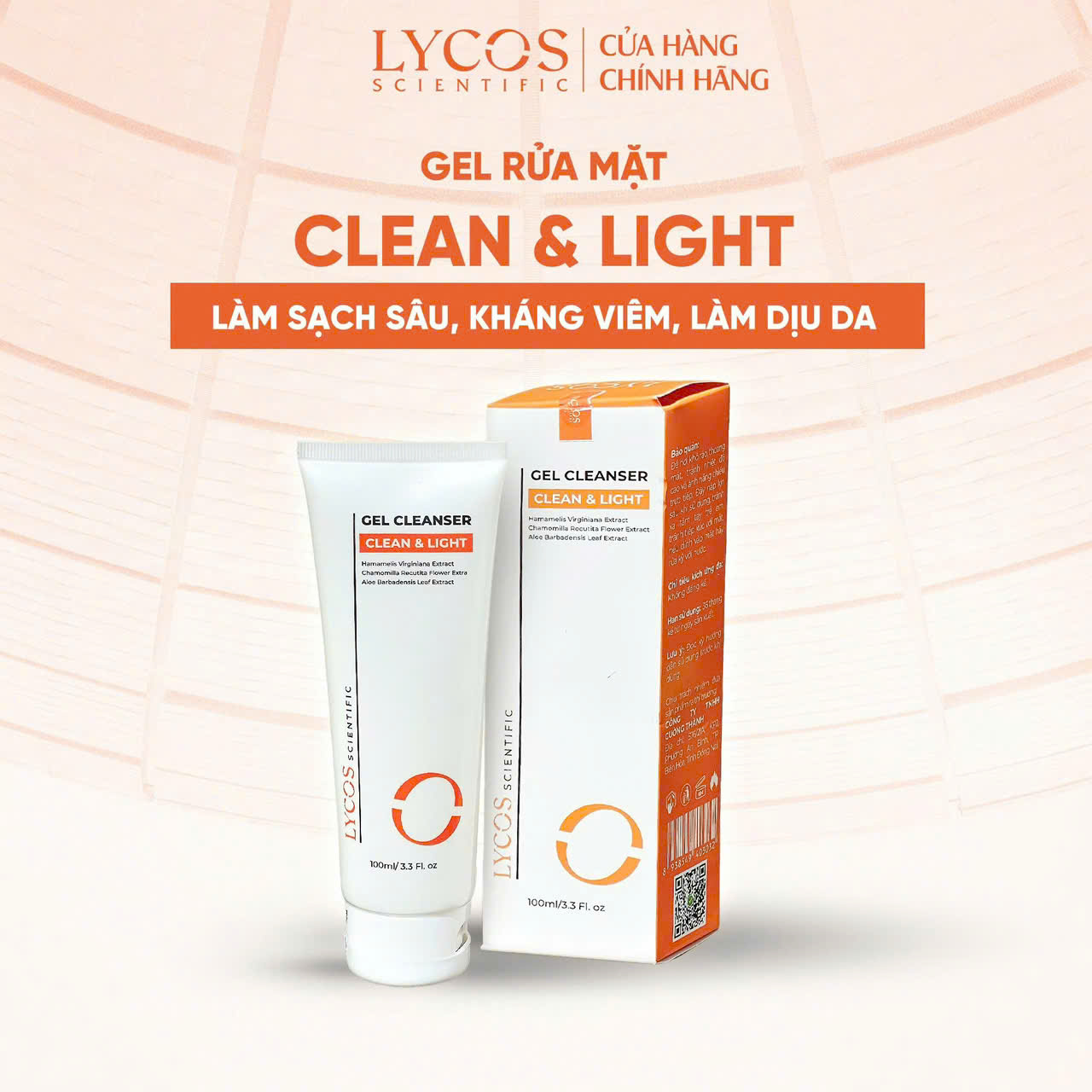 Gel rửa mặt LYCOS Clean & Light Làm Sạch Sâu, Hỗ Trợ Kháng Viêm, Làm Dịu Da 100ml_thumbnail_1