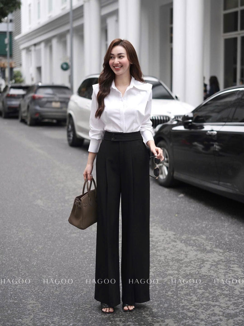 Áo sơ mi vạt chờm HAGOO