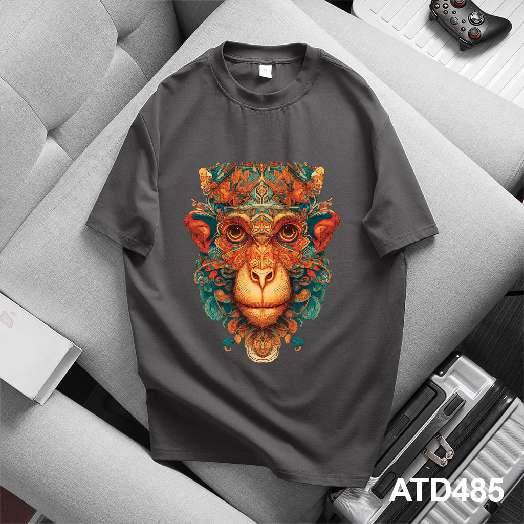 Áo thun nam form rộng ATD485 12 con giáp tuổi thân ( tuổi khỉ) Miucho Iconic cotton cổ tròn in graphic_thumbnail_8