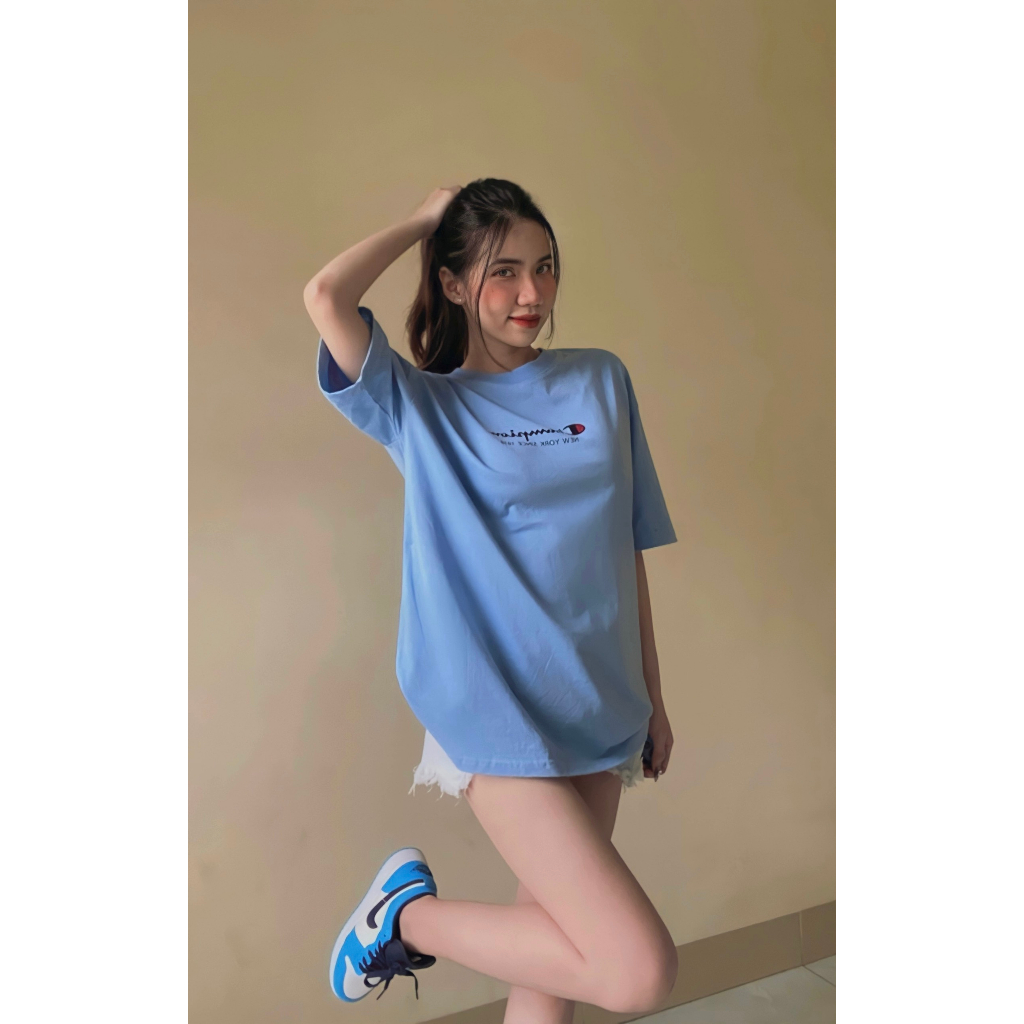 Áo phông nữ form rộng tay lỡ unisex chất vải cotton AT084 Miucho in logo_thumbnail_4