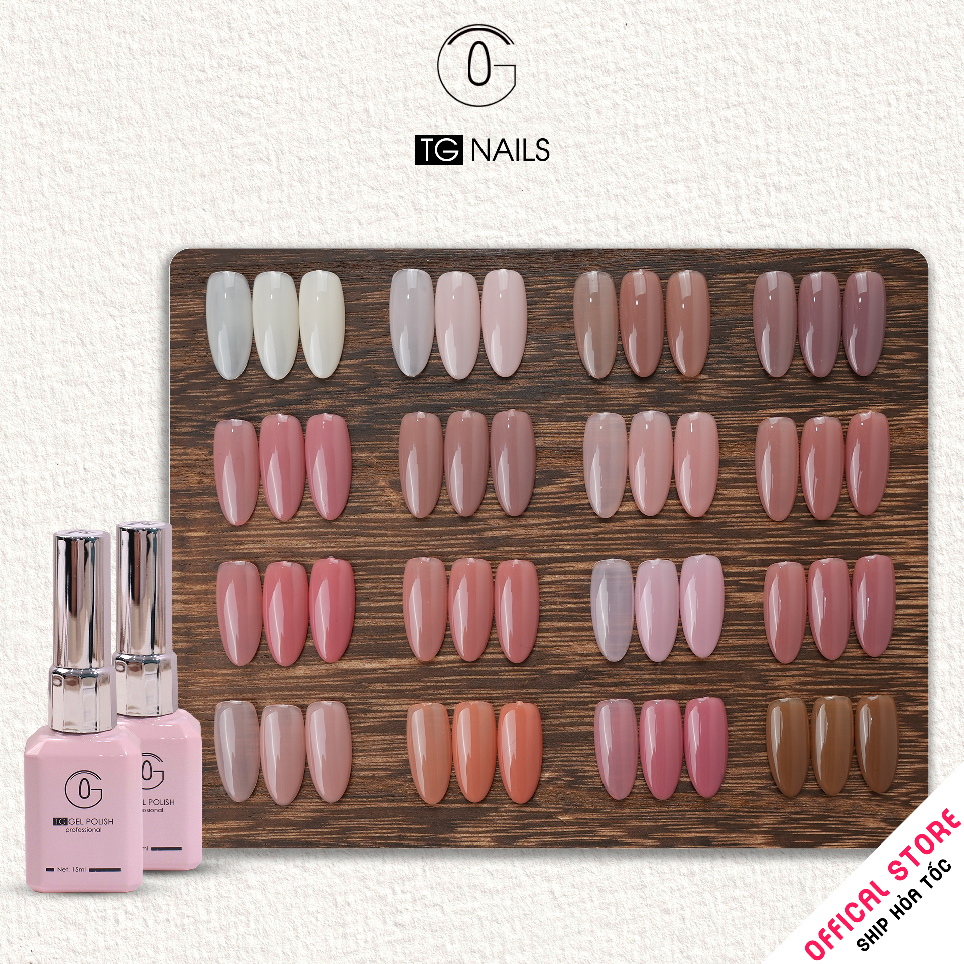 Sơn gel thạch đục TG cọ tròn chai hồng 15ml