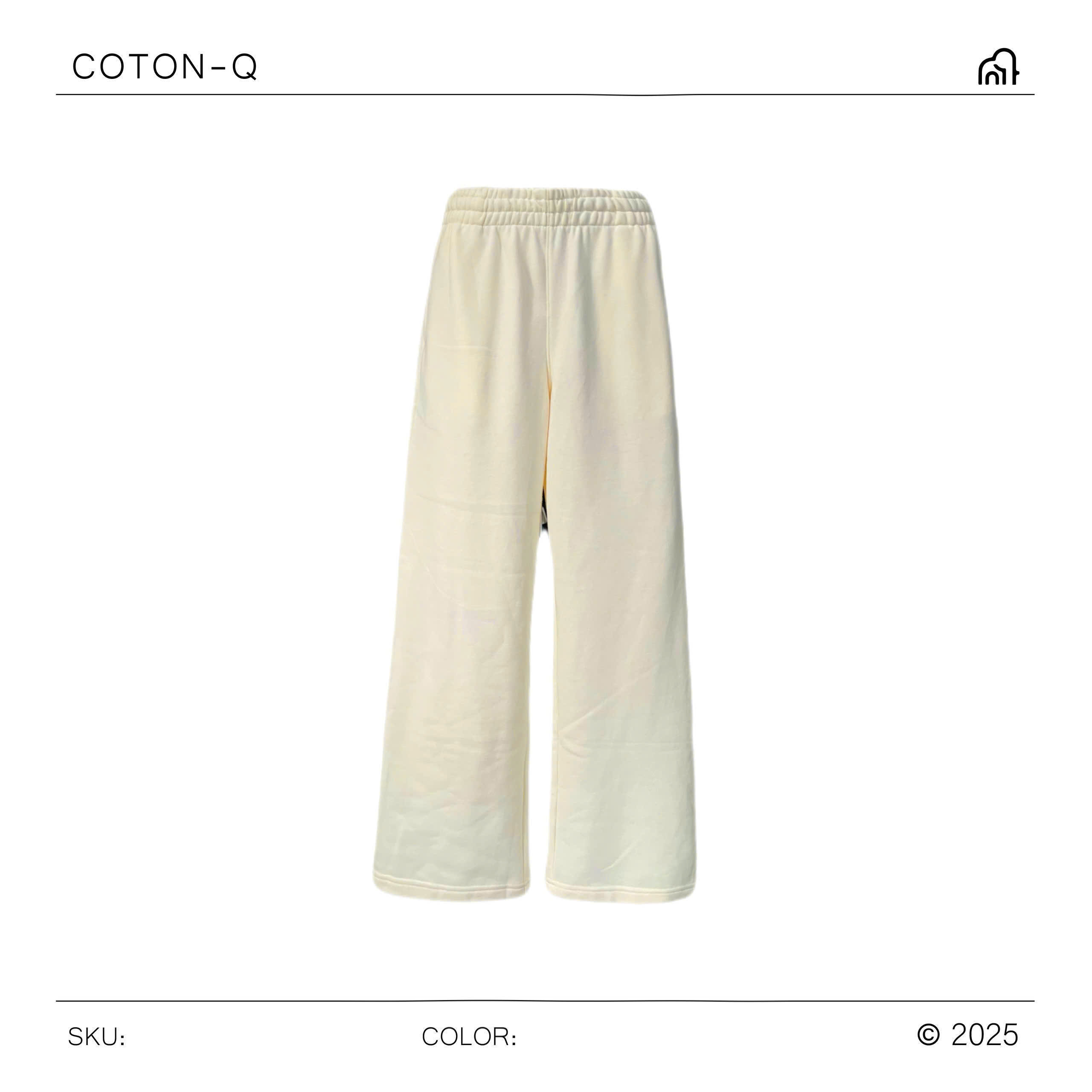 HQ294 Quần suông lưng thun ( KEM )