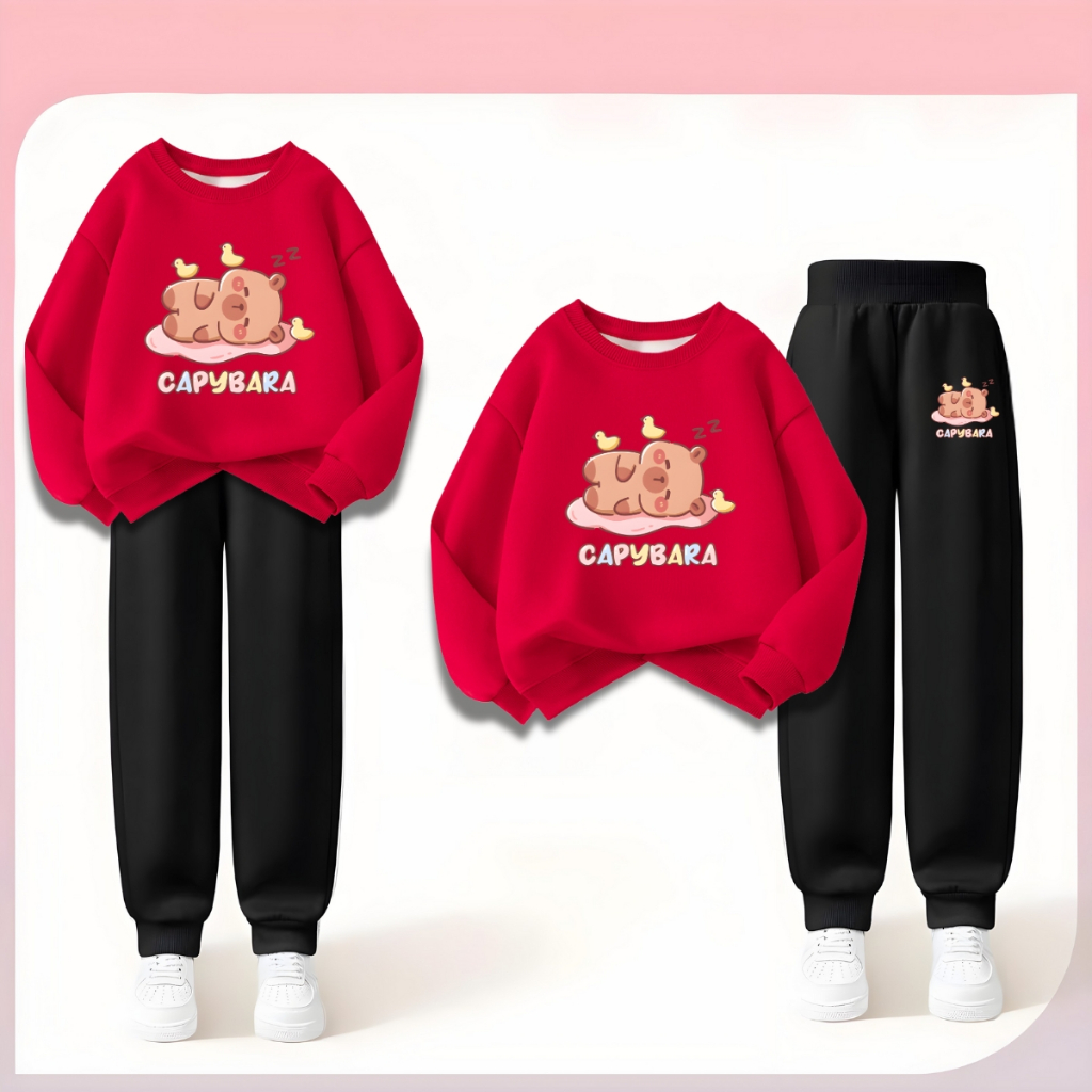 Set bộ nỉ bé gái in hình Capybara nằm ngủ - Loza Kids BI476_thumbnail_2