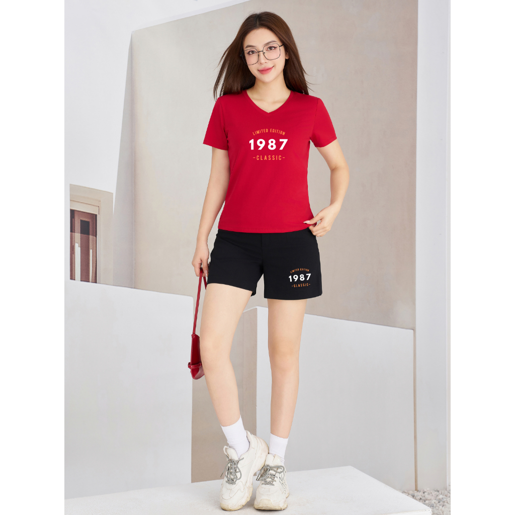 [Form vừa] Đồ bộ nữ mùa hè thun cotton áo cổ V - Quần áo nữ mặc nhà/đi chơi - LOZA G0182