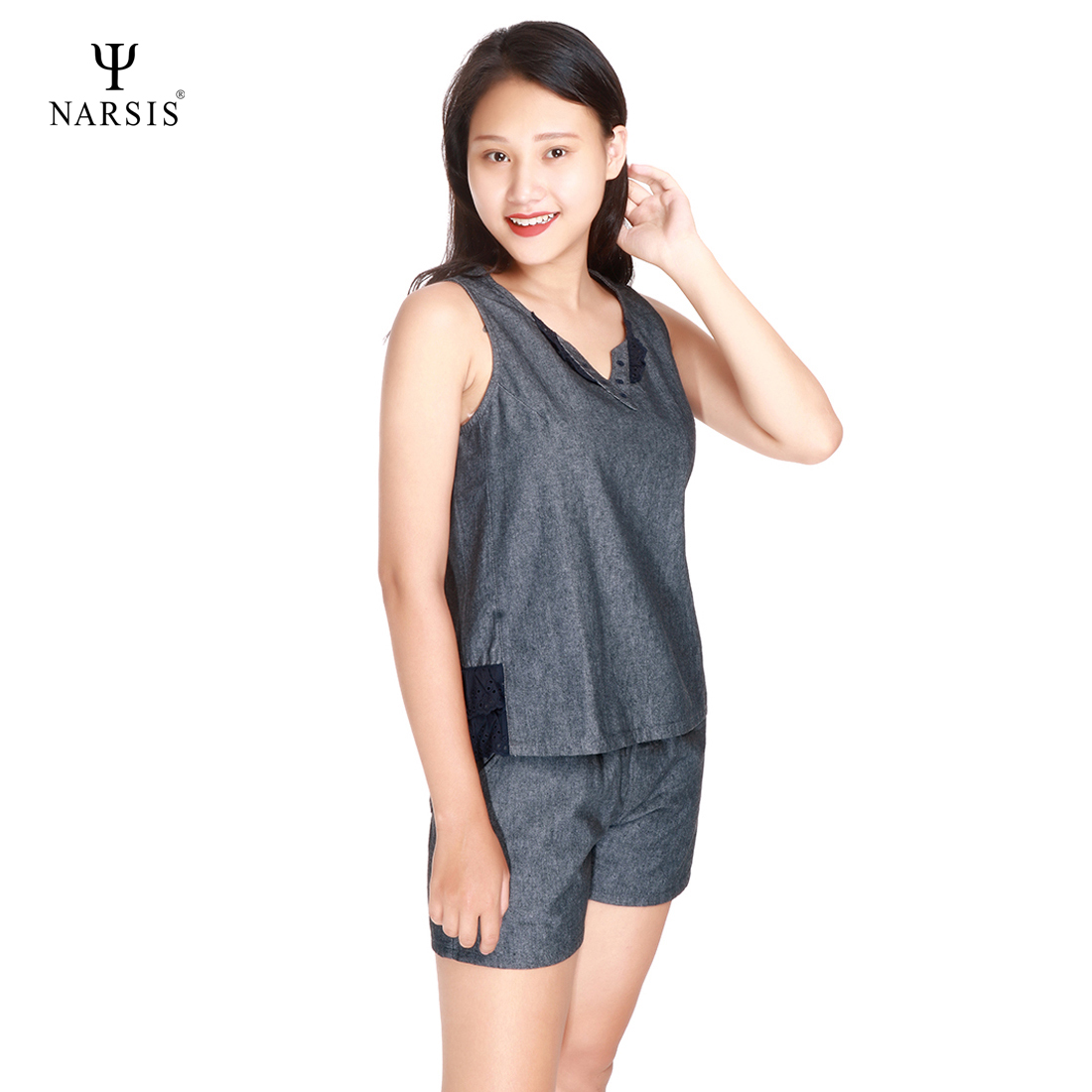 BỘ HÈ NỮ M8029 NARSIS CHẤT LIỆU JEAN BỀN BỈ, CÁ TÍNH, TRẺ TRUNG, THỜI TRANG, TRẺ TRUNG, THỜI TRANG_thumbnail_2