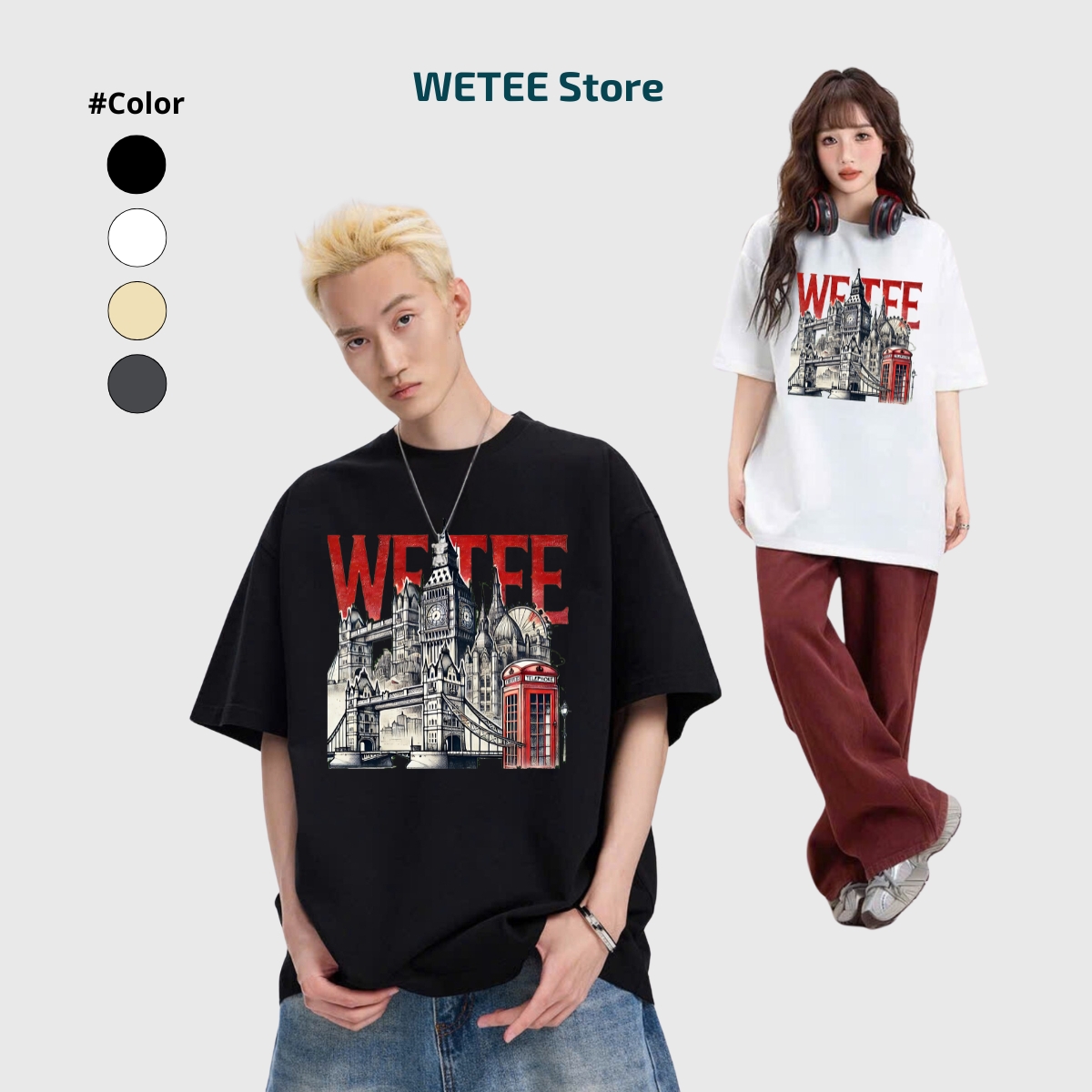 Áo thun WE TEE x London Vintage Style dáng ovesize rộng cho nam nữ Local Brand - WU0964 WU0964