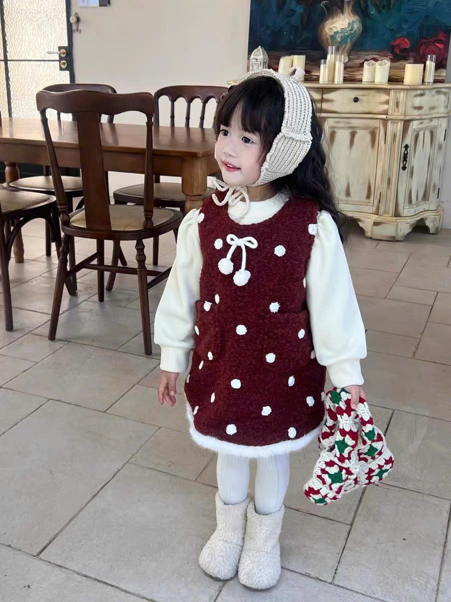 (V61) Váy dạ nơ chấm bi đỏ_thumbnail_0