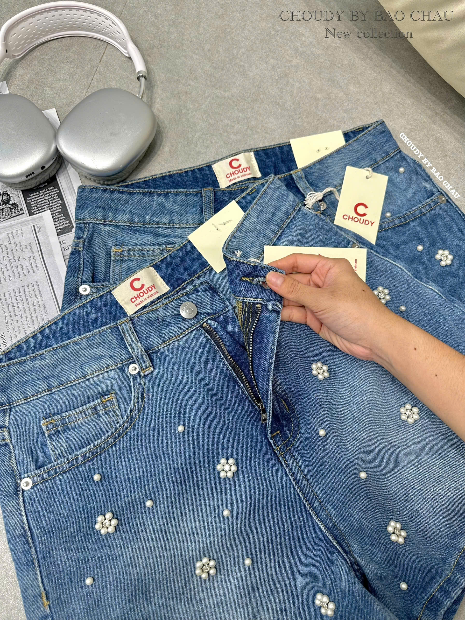 U245 QUẦN SHORT JEAN ĐÍNH ĐÁ 2 MÀU_thumbnail_5