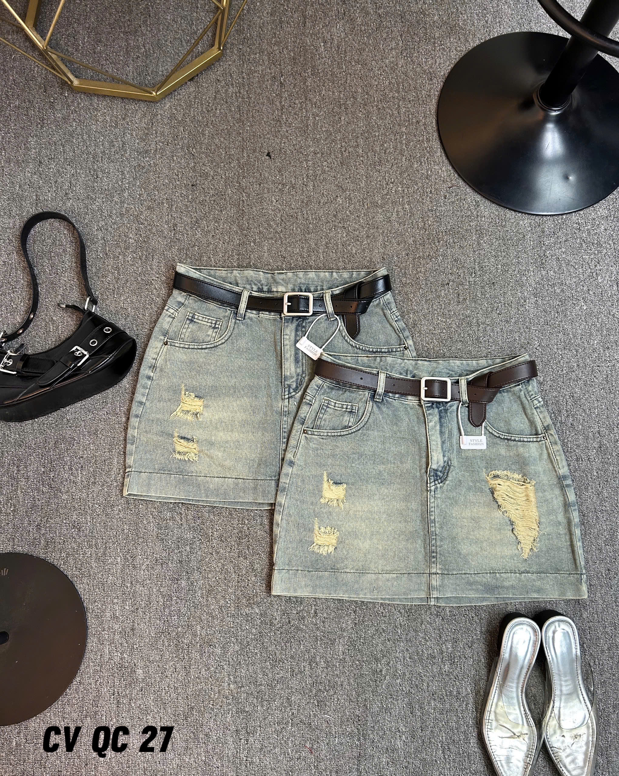 Chân váy dáng A ngắn rách kiểu bigsize JV27 dành cho nàng béo mập từ 55-90kg_thumbnail_4