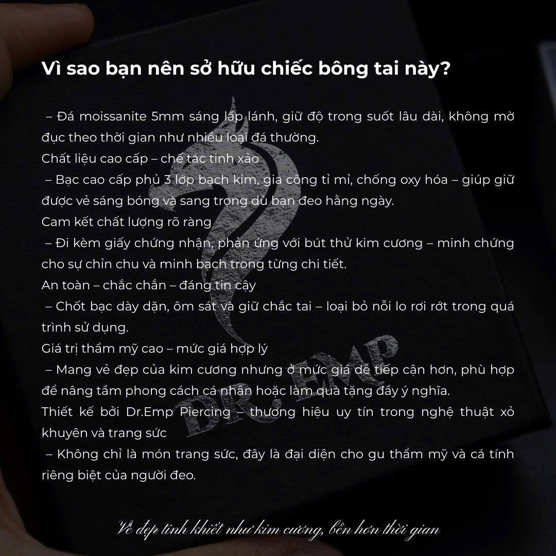 Khuyên tai bạc xi bạch kim kim cương 4mm_thumbnail_5