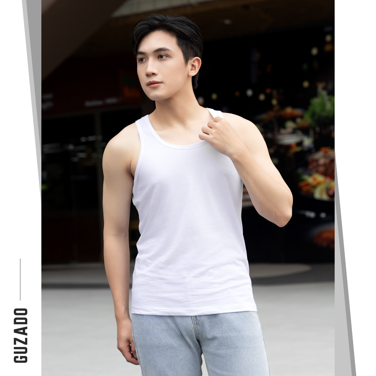 Áo Ba Lỗ Nam Lót Trong Trắng Chất Cotton Co Giãn Thấm Hút Tốt GTT08