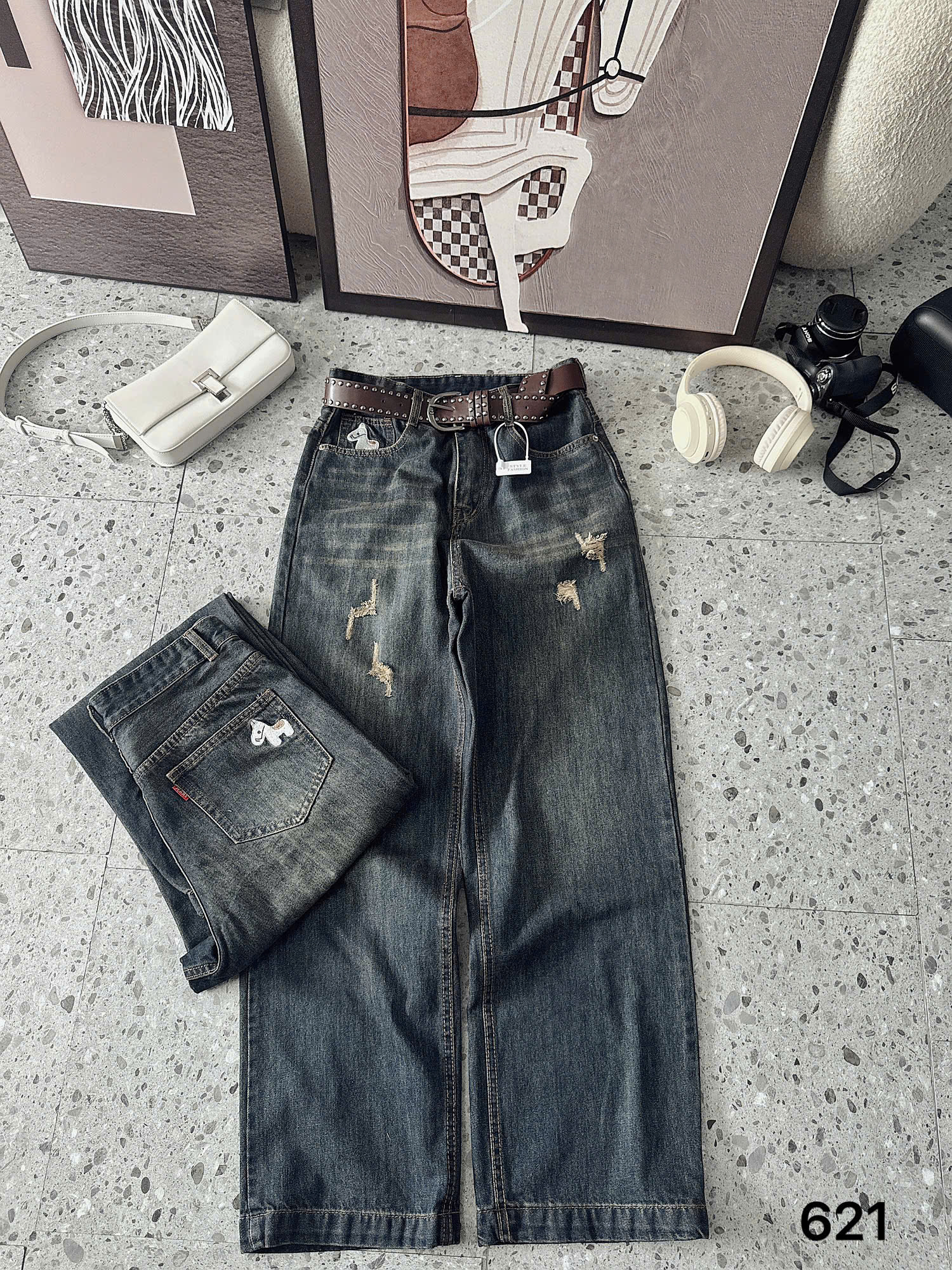 BIGSIZE - Quần jean suông thêu ngựa cho nàng béo từ 55 tới 90kg T-QJ621_thumbnail_6