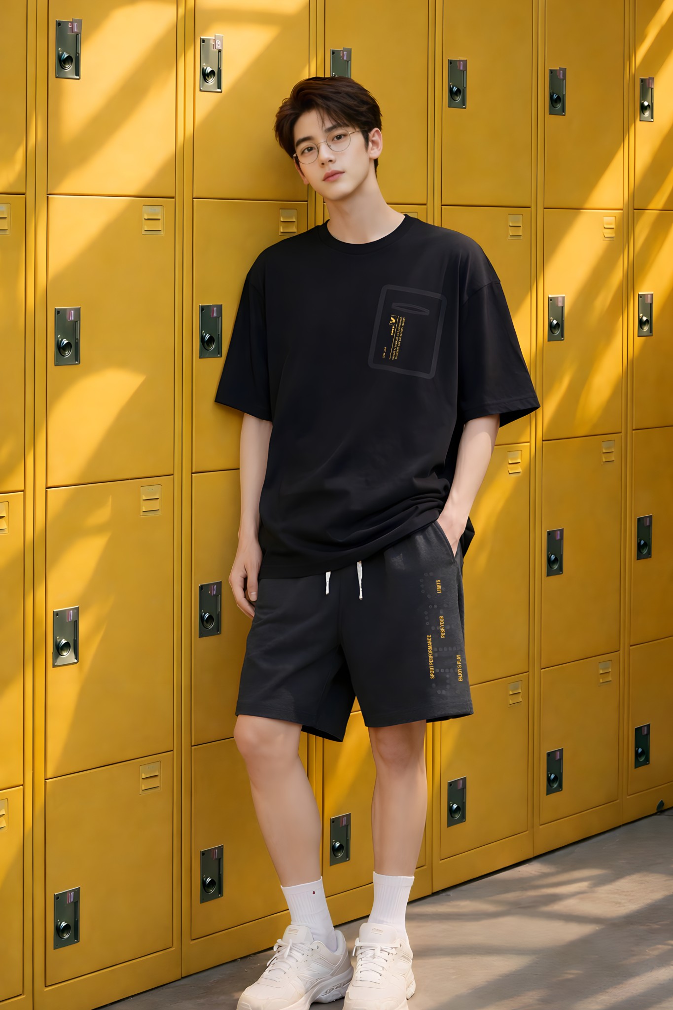 Áo phông dáng rộng bé trai màu đen in hình túi_thumbnail_2