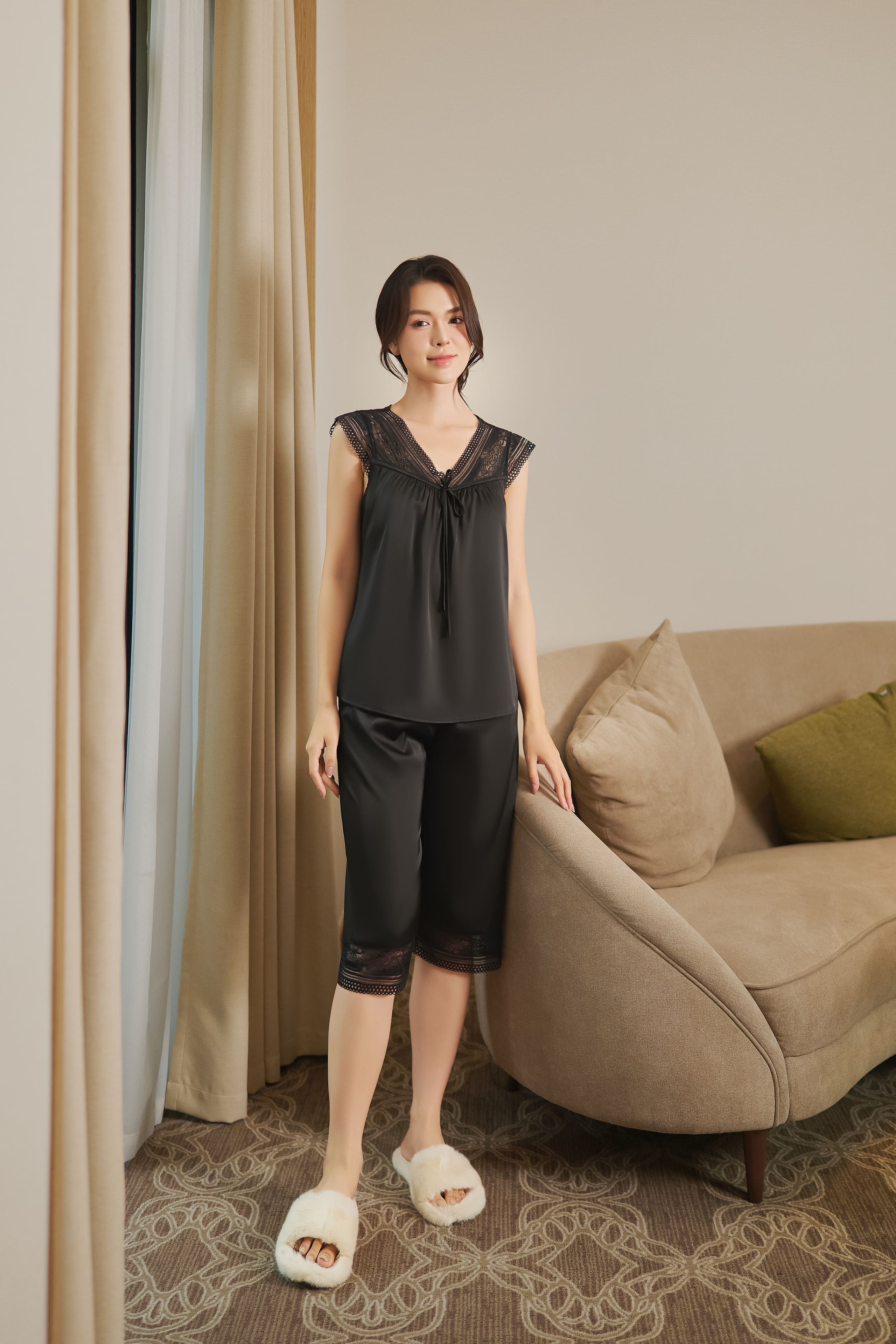 Bộ lụa áo cộc, quần lửng BN603_thumbnail_4