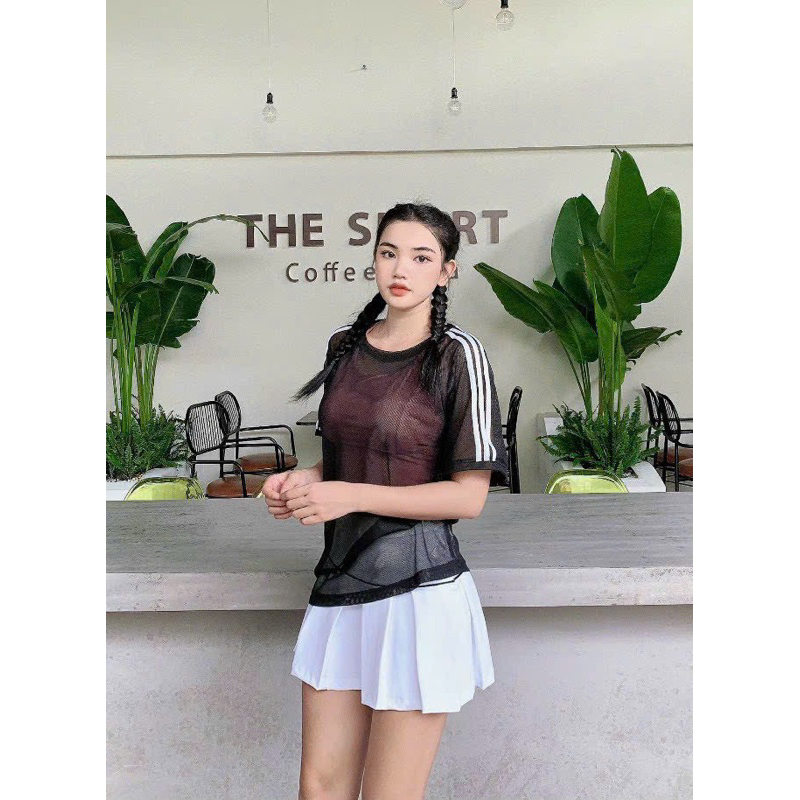 Áo Tank Thể Thao Lưới Tay Ngắn Phối 3 Sọc_thumbnail_8
