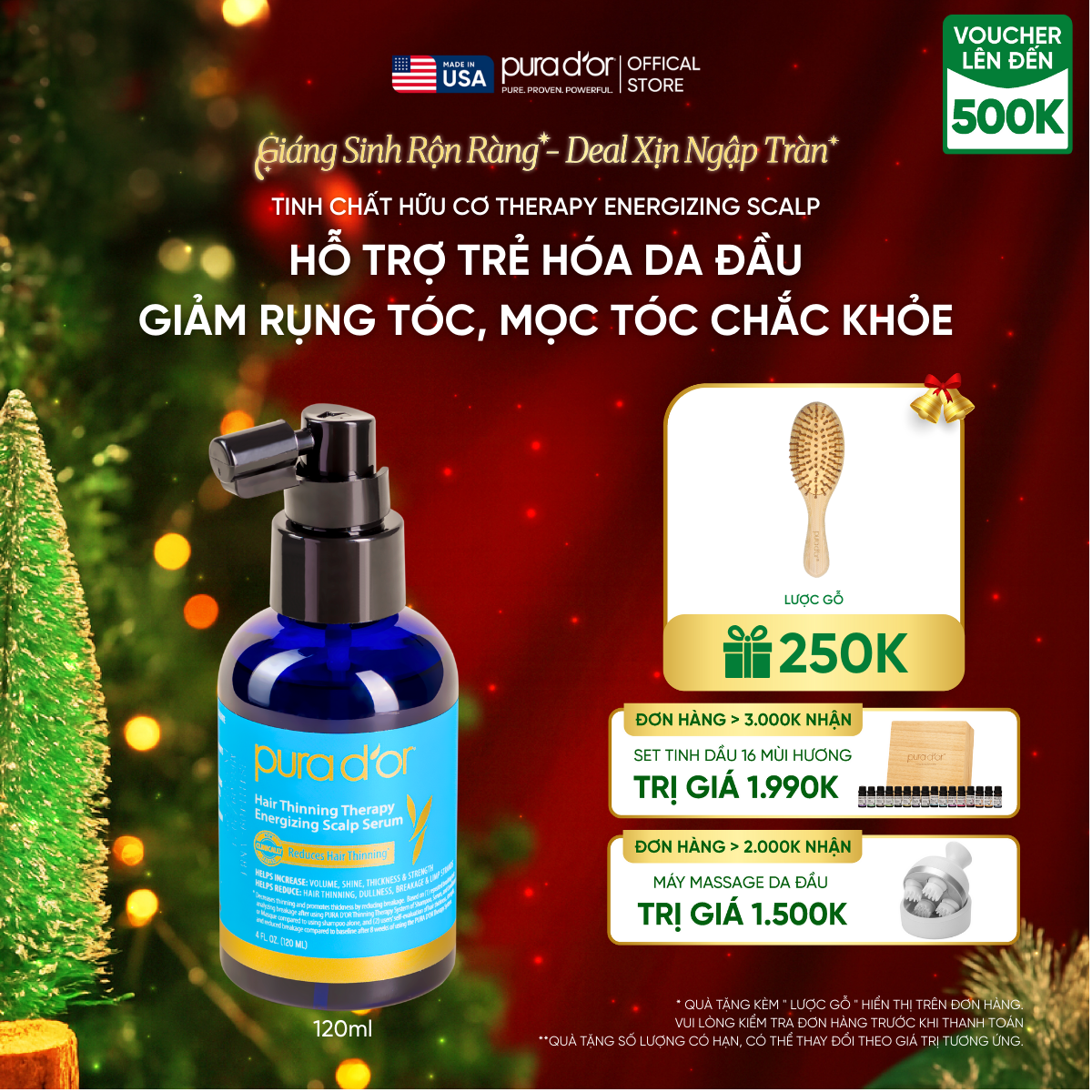 Tinh chất hữu cơ Therapy Energizing Scalp Giúp trẻ hóa da đầu - Giảm rụng tóc, mọc tóc chắc khỏe 120ml
