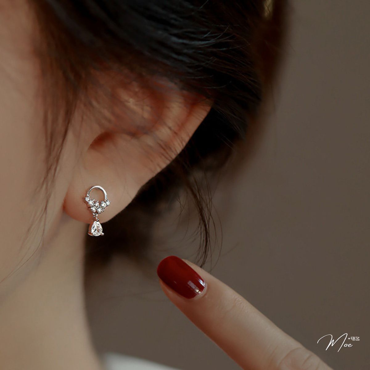 K254 - Khuyên tròn pha lê giọt nước_thumbnail_1