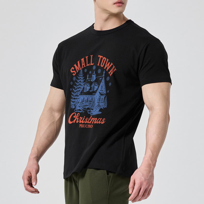 Áo phông nam giáng sinh noel form rộng cổ tròn vải cotton thoáng mát 1793 Miucho Iconic in mix_thumbnail_11