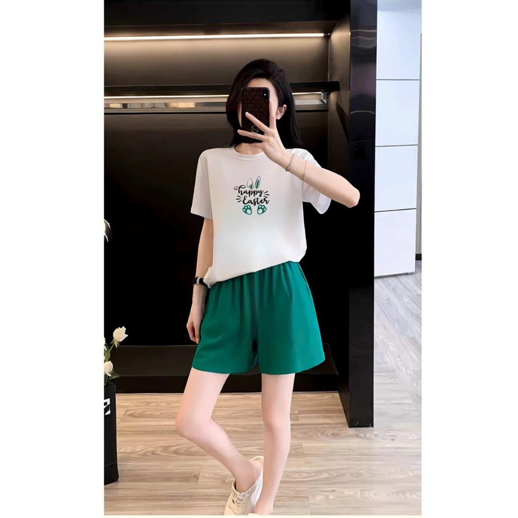 Đồ bộ nữ mùa hè gồm áo thun form rộng và quần đùi cotton - Set đồ nữ thời trang -  LOZA BP342_thumbnail_5