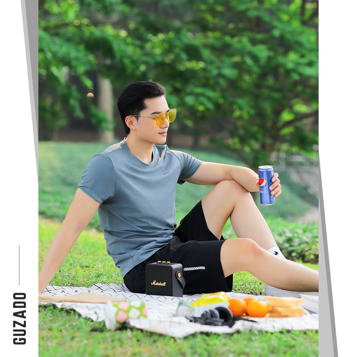 Đồ Bộ Guzado Áo Cotton Kết Hợp Quần Gió Basic  BTS03_thumbnail_38