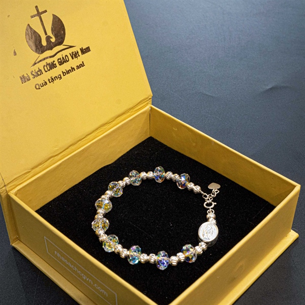 Lắc phale Swaroski mix bạc charm Đức Mẹ P18 ✔_thumbnail_2