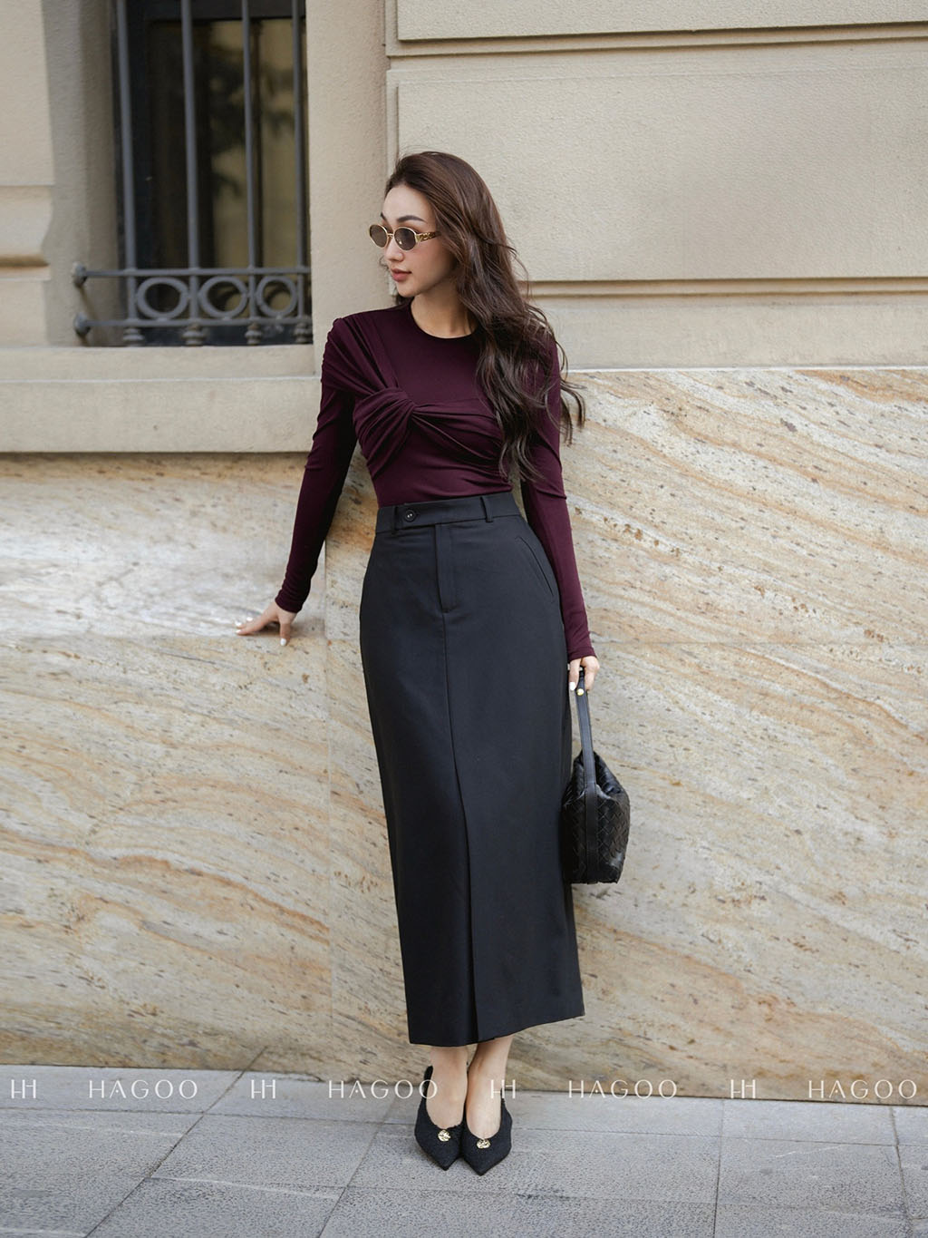 Áo thun xếp nếp nhún HAGOO_thumbnail_2