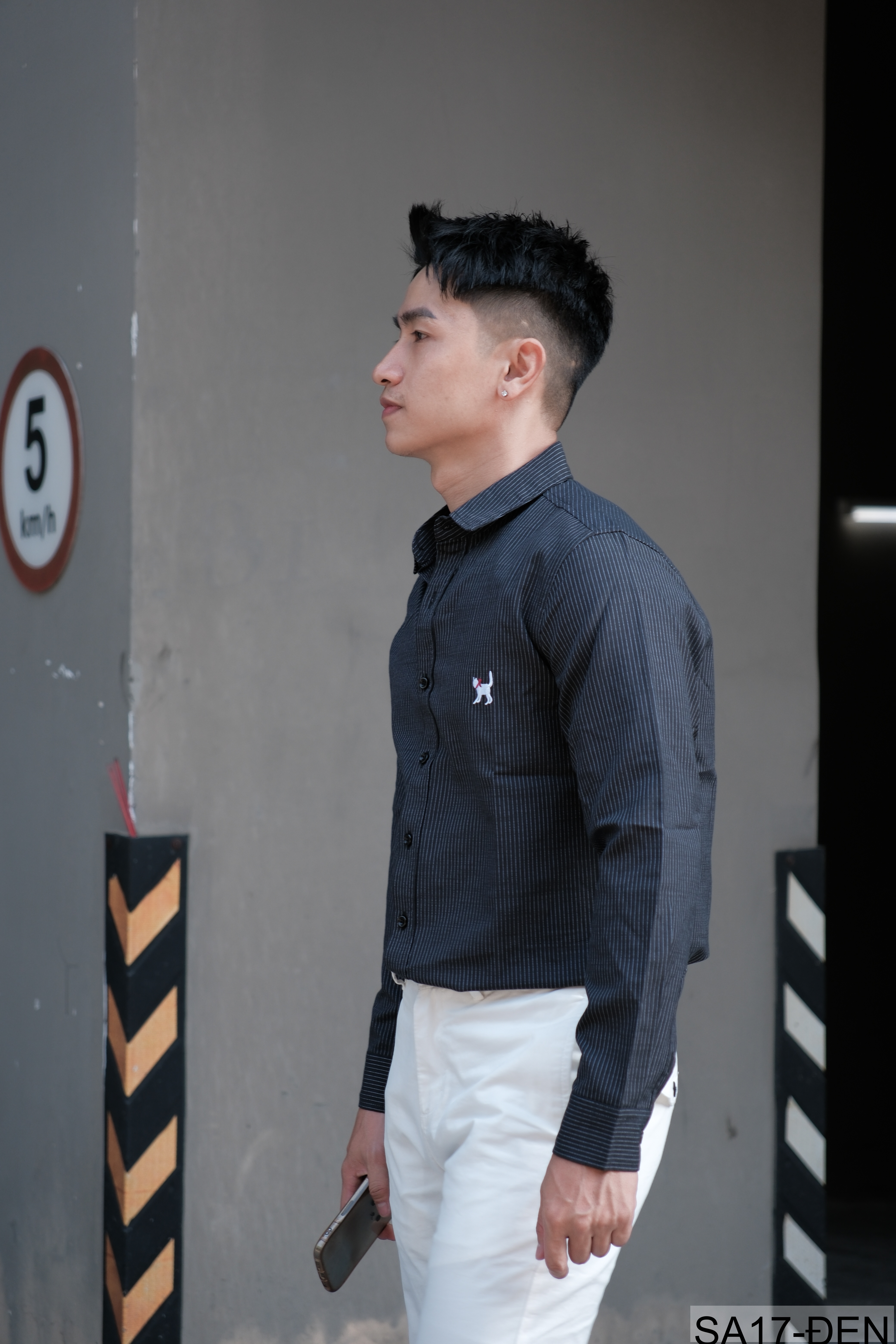 SA17 - Áo sơ mi nam dài tay thêu họa tiết mèo, form rộng, chất cotton 100%, phối sọc thời thượng_thumbnail_15