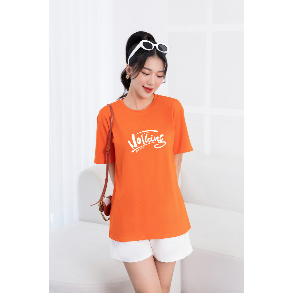 [Form Rộng] Áo phông nữ in chữ Nothings - Loza RT6178_thumbnail_1