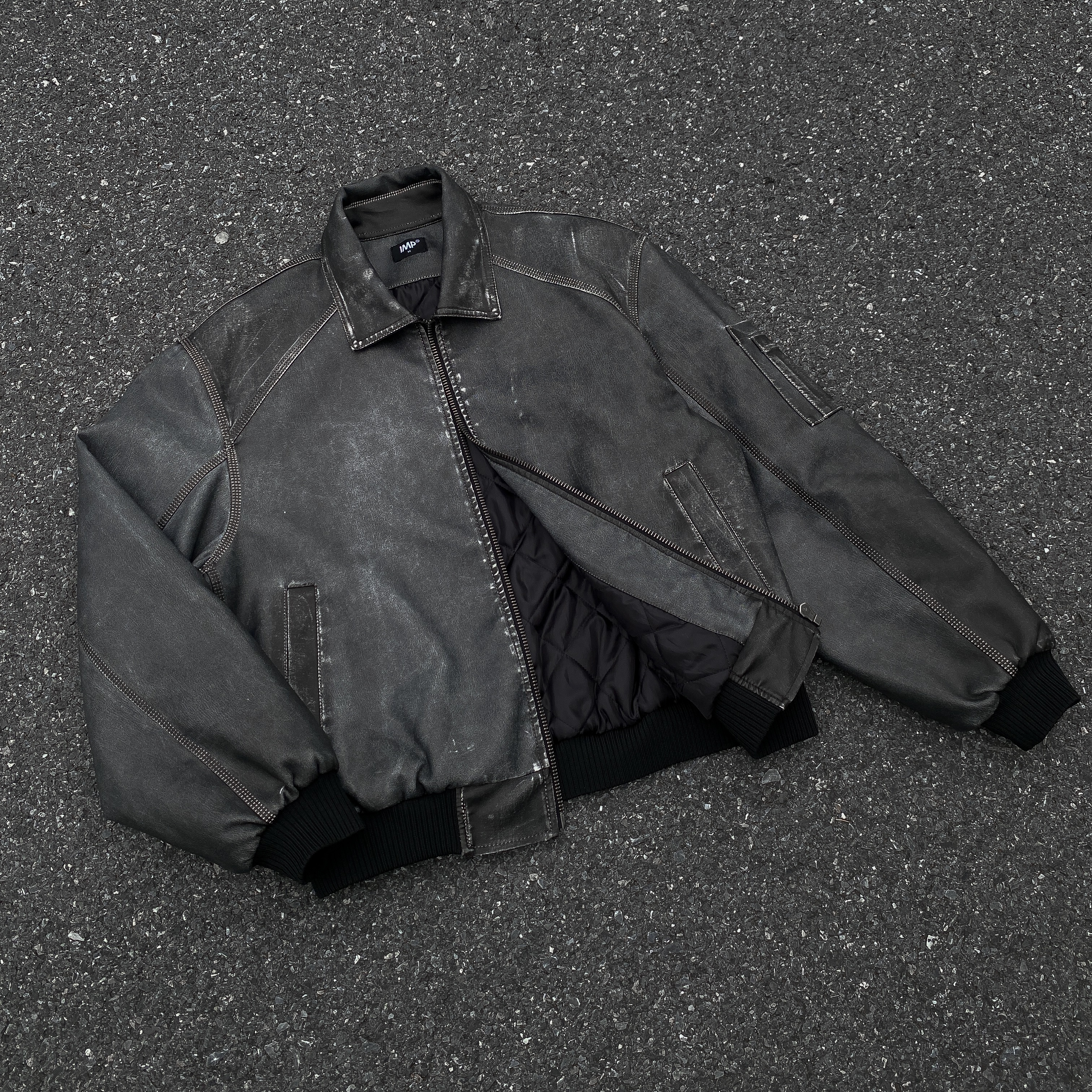 IMP - 005 Jacket - Áo khoác da vỡ Cracked Leather Jacket phong cách bụi bặm trẻ trung IMPERFECT_thumbnail_6