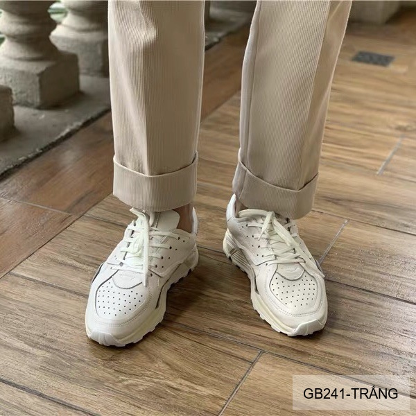 GB241 - Giày nam thể thao trắng tăng chiều cao, thoáng khí, đế dày êm ái, phong cách thời trang