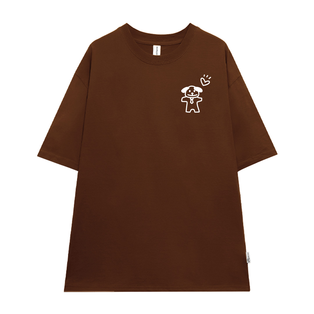 Áo thun cặp đôi couple chú cún đáng yêu from rộng ATD1365 Miucho vải cotton cổ tròn in artwork_thumbnail_17