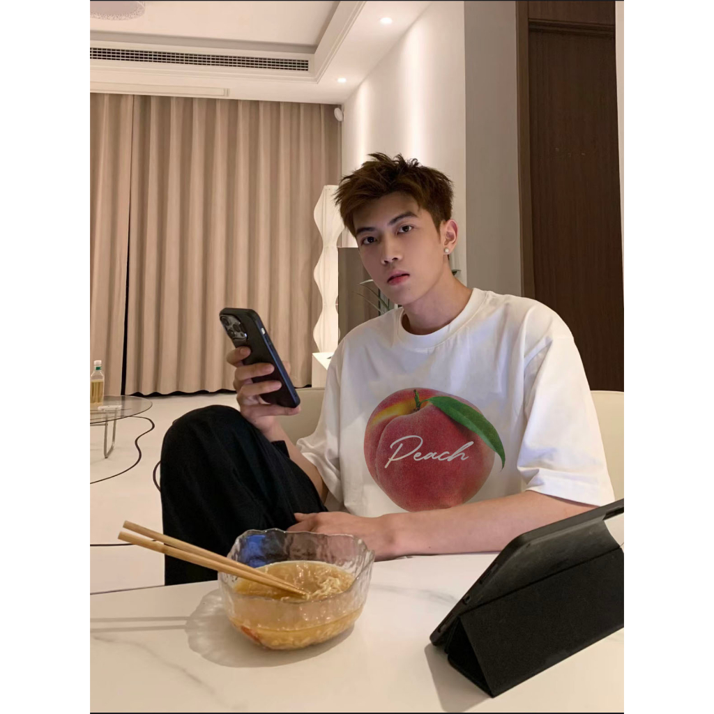 Áo thun nữ tay lỡ hình quả đào orm rộng đẹp chất vải cotton mềm mại local brand Miucho Brand ATD086 in graphic_thumbnail_2