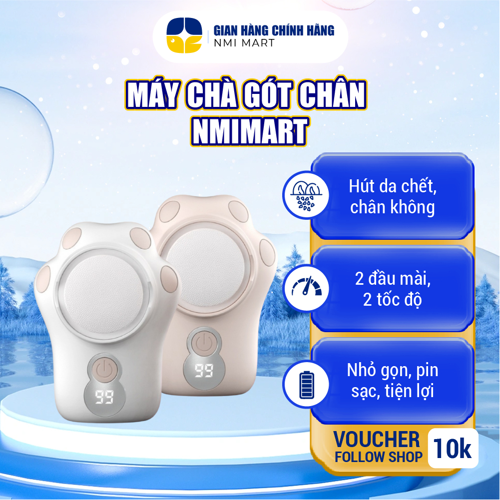 Máy Chà Gót Chân NMIMART Tẩy Tế Bào Chết Tự Động, 3 Đầu Mài Đa Dụng MCG01 - 123456