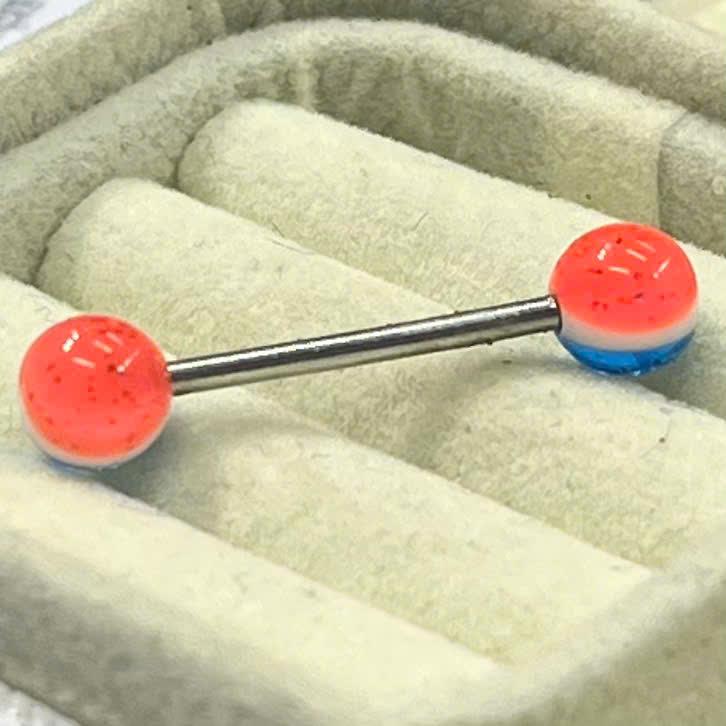 Lưỡi 2 đầu bi xanh trắng cam