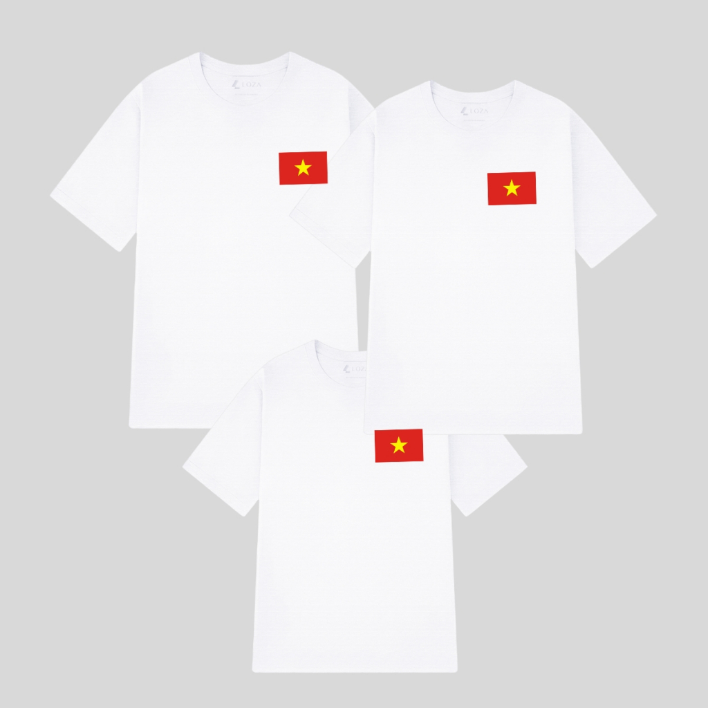 Áo thun in hình cờ Việt Nam cho nữ và trẻ em - Áo phông cờ đỏ sao vàng - LOZA G0240_thumbnail_0